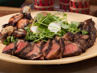 Geoffrey Zakarian's Grilled Ribeye with Watercress Salad, as seen on Food Network's The Kitchen, Season 2.