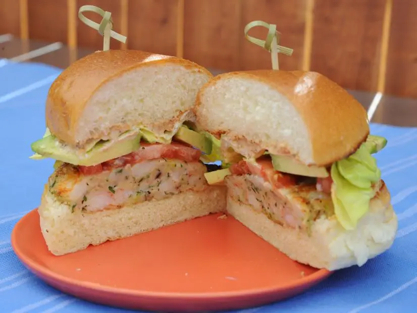 Asset Name : KC0211H_136402_392292.JPG
Brand : Food Network
Copyright Notice : ï¿½2014,Television Food Network, G.P. All Rights Reserved
Description : Katie's Shrimp Burger with Old Bay Mayo, as seen on Food Network's The Kitchen.
Episode Number : 0211H
Keywords : Food Network, The Kitchen, Katie Lee, Shrimp Burger with Old Bay Mayo
Orientation : Landscape
Provider : Production Company
Rights Usage Terms : OWNED - No limitations on time/term, territory or media as long as the images are only used in direct promotion of the related network(s), show and/or talent.
Series Number : 200
Show Code : KC0211H
Show Title : The Kitchen (KC)
Source : BSTV Entertainment