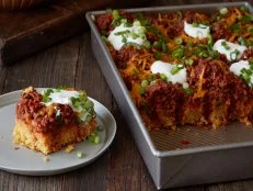 Food Network Kitchen’s Cornbread Chile Poke Bake.