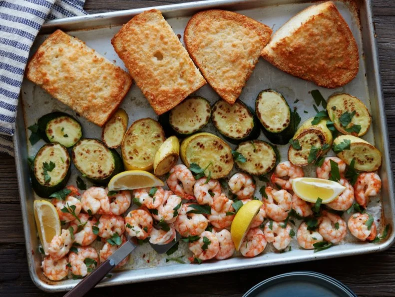 Food Network Kitchen’s Sheet Pan Shrimp Scampi.