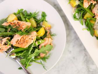 Sara Lynn Cauchon's Warm Salmon & Potato Salad for the Low-Key Guide to Better Eating, as seen on the Low-Key Guide to Better Eating, Season 1