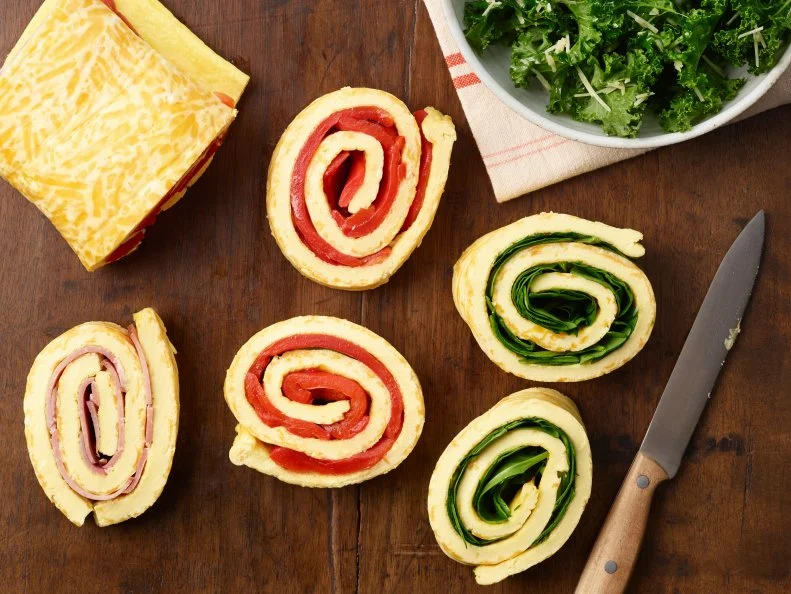 Food Network Kitchen’s Three-Flavor Sheet Pan Rolled Omelet, as seen on Food Network.