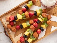 Close-up of Savory Breakfast Kabobs, as seen on the Pioneer woman, Season 20.