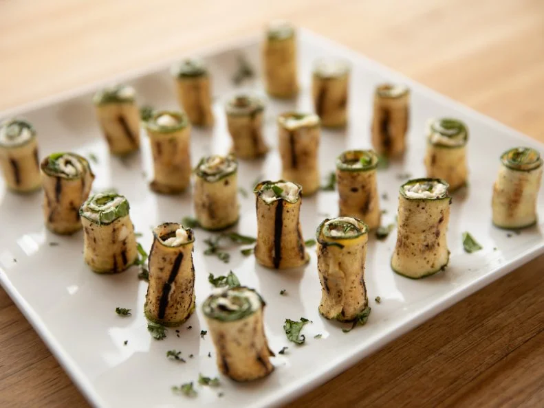 Close-up of Zucchini Rolls, as seen on The Pioneer Woman, Season 20.