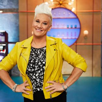 Host Anne Burrell, as seen on Vegas Chef Prizefight, Season 1.
