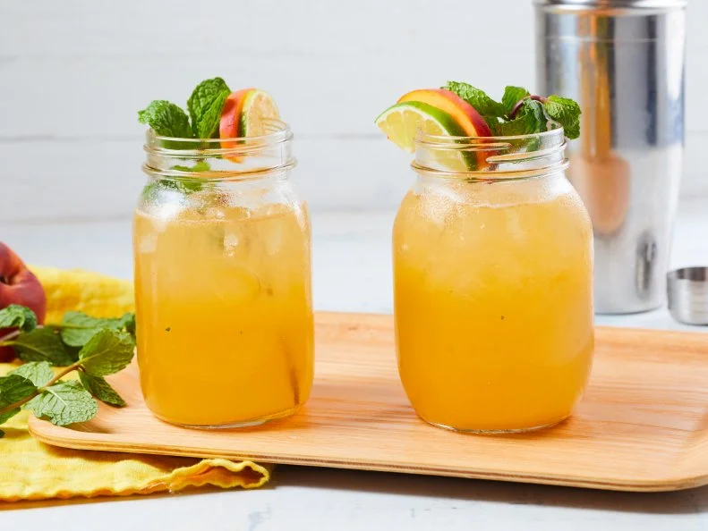 James Briscione's Bourbon Peach Smash, as seen on Food Network Kitchen.