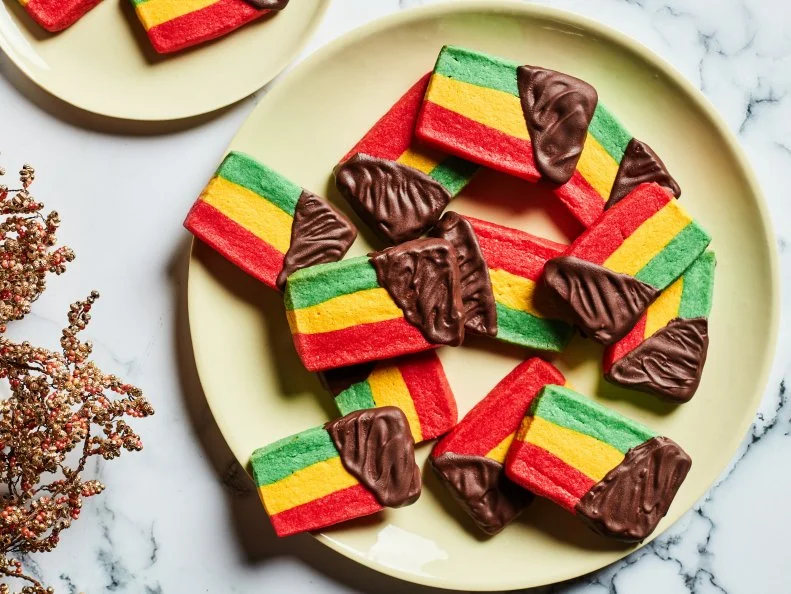 Food Network Kitchen’s Slice-and-Bake Italian Rainbow Cookies.