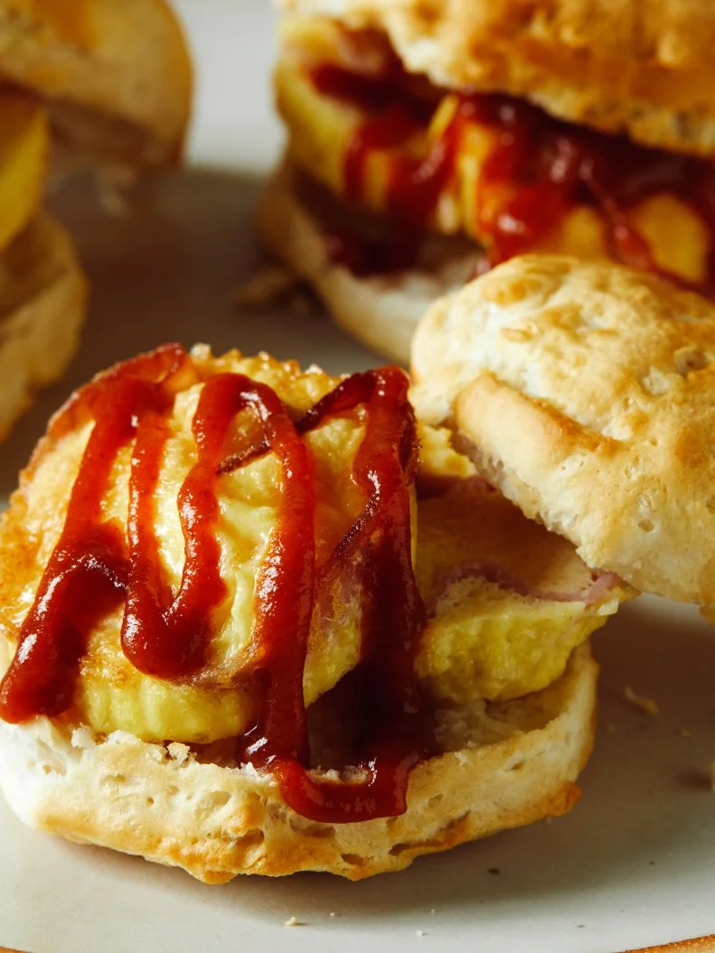 Air Fryer Biscuit Egg Sandwiches