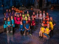 Contestants, Monique Hawk, Janira Green, Susana Mijares, Joey Lopez, Pere Yates, Jennifer Hoskins, Brittani Diehl, Marriane Daquino, Judi Dadtka, Elizabeth Harkness, William Wilson, Reggie Harris, Jannet Michael, Hannah Smith, Beverly Hansen, Willy Tuz, Jamie Louks, Julia Jankowski, Rodolfo Goncalves, Tammy Varela, Shannon Davie, Chad Gainey, Brooke Taylor Anthony Pater, Andrea Vacek and Cesar Barachina, as seen on Halloween Wars, Season 12.