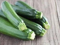 Zucchini on a wooden table