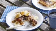 Pie Iron Stuffed Pancakes