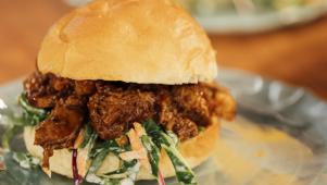 BBQ Beef on Bun with Coleslaw