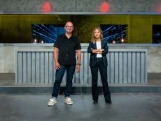 Hosts Michael Symon and Esther Choi, portrait, as seen on 24 in 24: Last Chef Standing, Season 1.