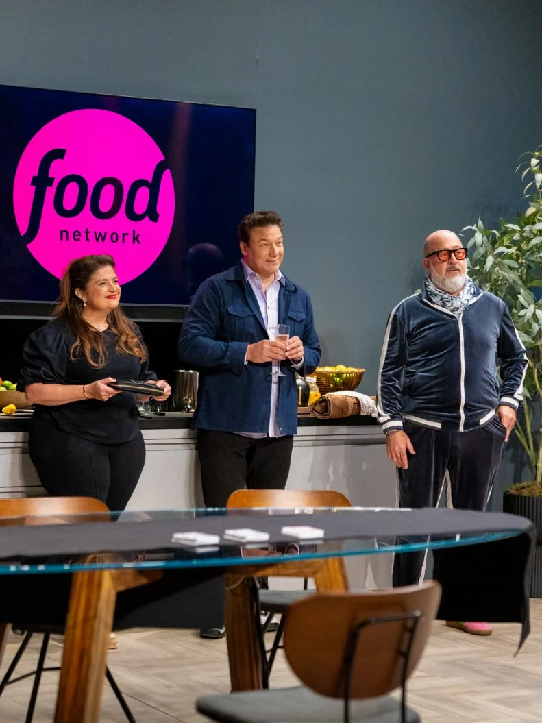 Contestants Rocco DiSpirito, Alex Guarnaschelli and Andrew Zimmern, as seen on Wildcard Kitchen, Season 2.