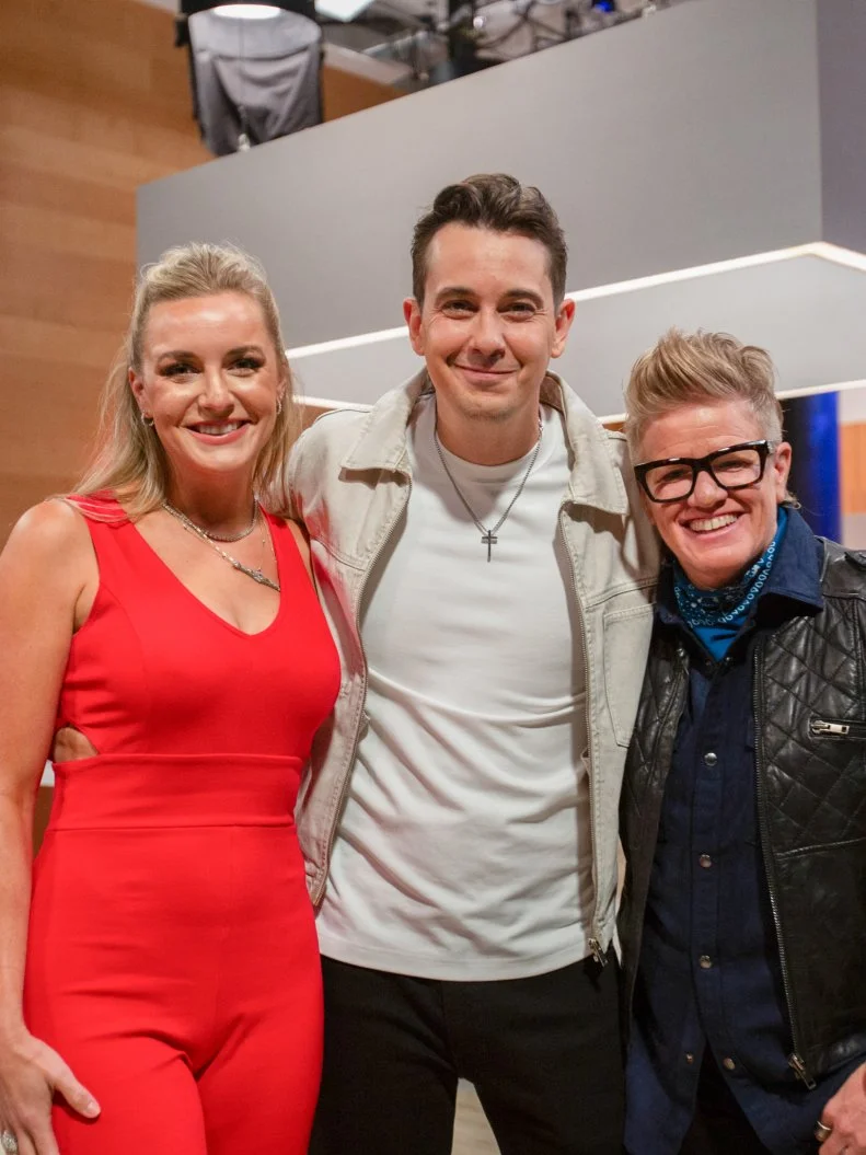 Kelsey Barnard Clark, Carlos Anthony, Crista Luedtke (L to R) Portrait, as seen on the Food Network's Wildcard Kitchen