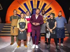 host and competitors of House of Knives on Food Network