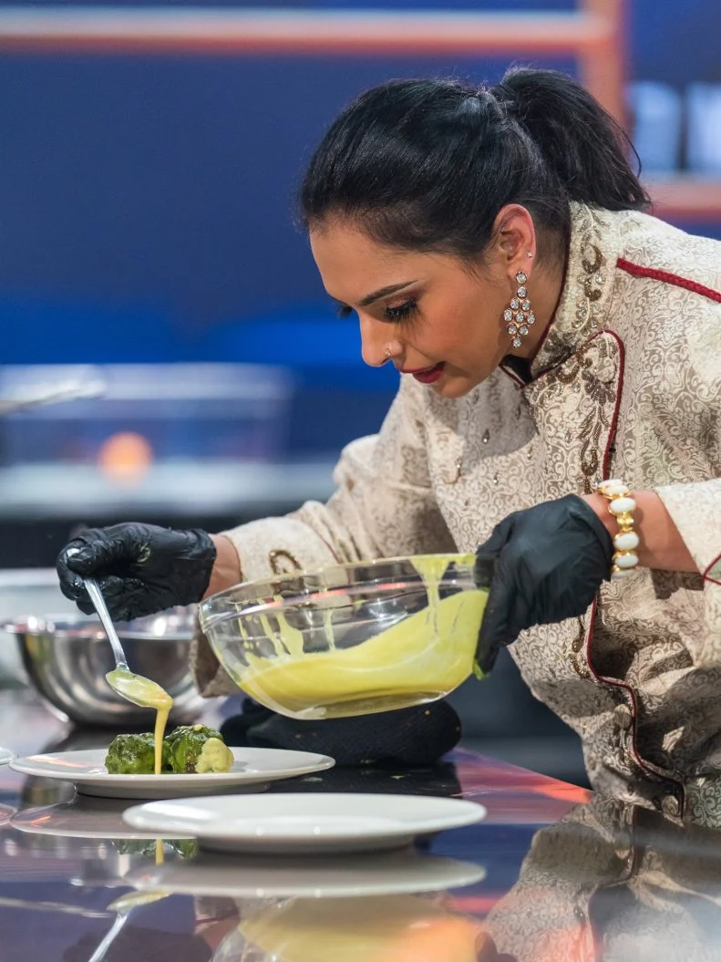 Chef Maneet Chauhan competes in the East Bracket, as seen on Tournament of Champions, Season 2.