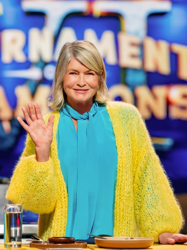 Judge Martha Stewart judges contestant Sara Bradley’s dish during judging, as seen on Tournament of Champions, Season 6.