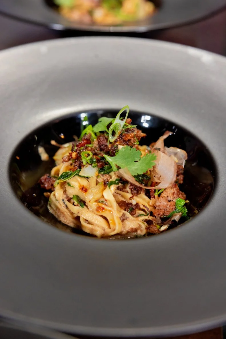 Dan Dan Noodles With Salsa Mocha and Chinese Pork Sausage
