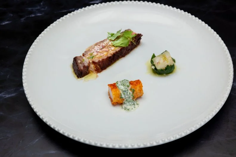 Shrimp, Scallops and Ribeye With Nuoc Cham Vinaigrette