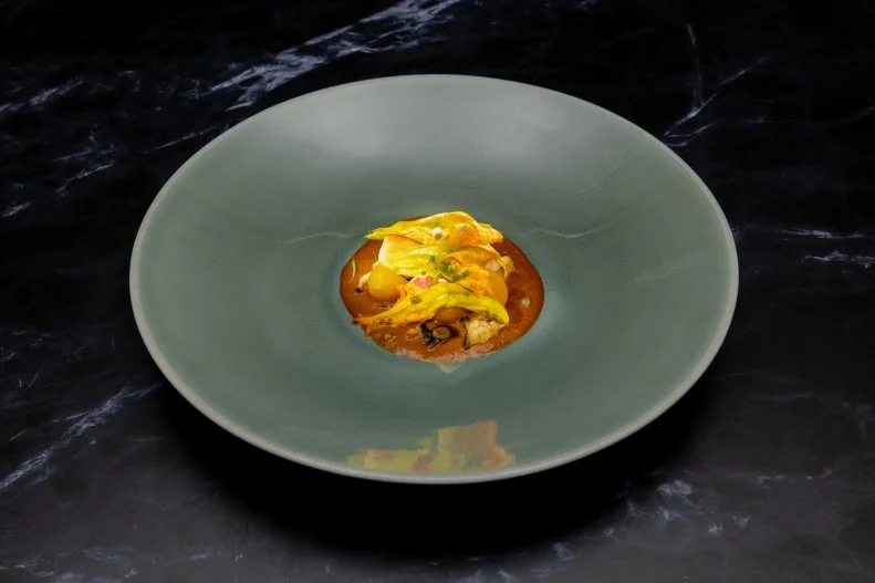 Butternut Squash Mole With Abalone Squash and Apples