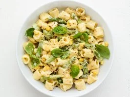 Mezzi Rigatoni with Asparagus, Corn and Mascarpone