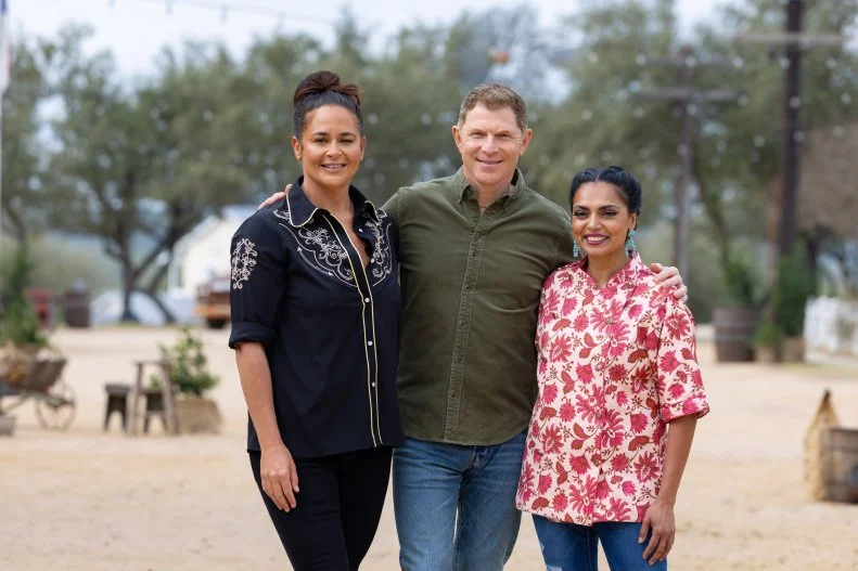 BBQ Brawl captains Antonia Lofaso, Bobby Flay, and Maneet Chauhan