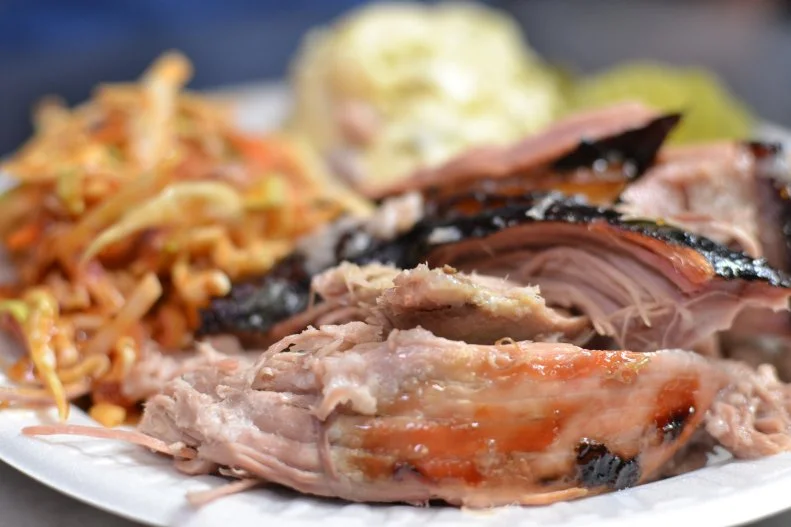 Sugar Glazed Smoked Ham from Center Point Barbecue in Hendersonville, TN, as seen on Food Network's Diners, Drive-Ins, and Dives.